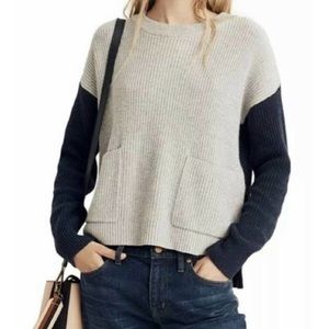 Madewell Colorblock Front Pocket Sweater